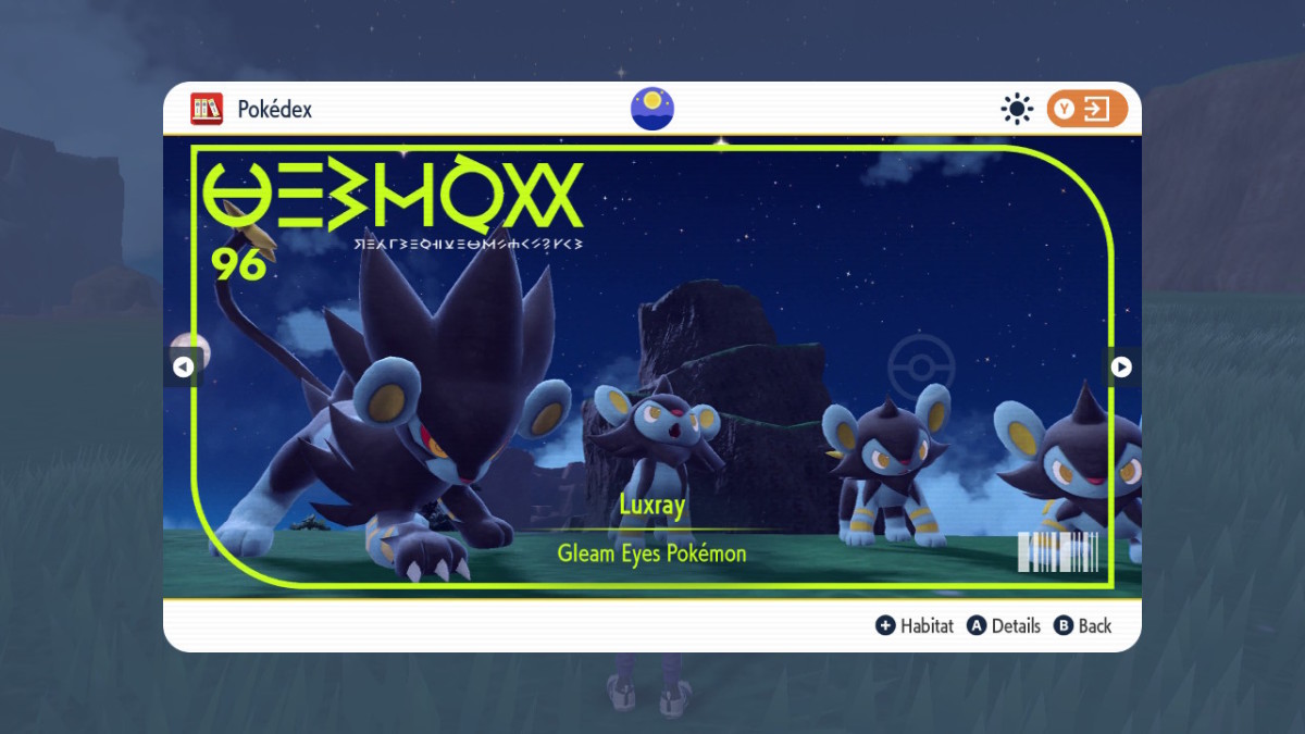 Pokemon Scarlet and Violet Pokedex Luxray